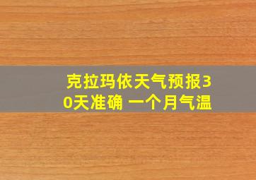 克拉玛依天气预报30天准确 一个月气温